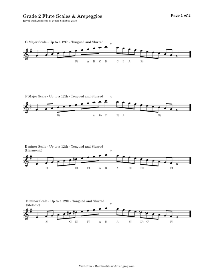 Grade 2 Flute Scales and Arpeggios Royal Irish Academy of Music