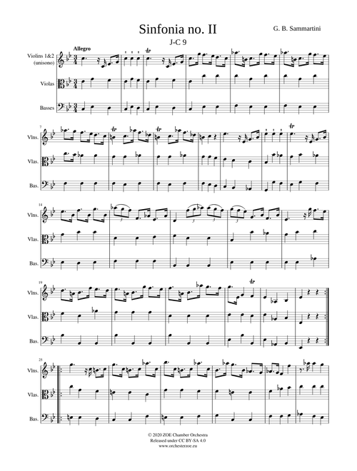 Sinfonia no. II (J-C 9) by G. B. Sammartini