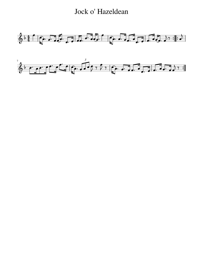 Jock o' Hazeldean Sheet music for Piano (Solo) | Musescore.com