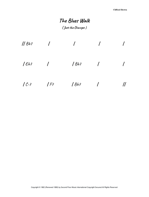 The Blues Walk (Arr. Bronson Ferdinand Wright) - Clifford Brown (Lead Sheet - Fake Book)