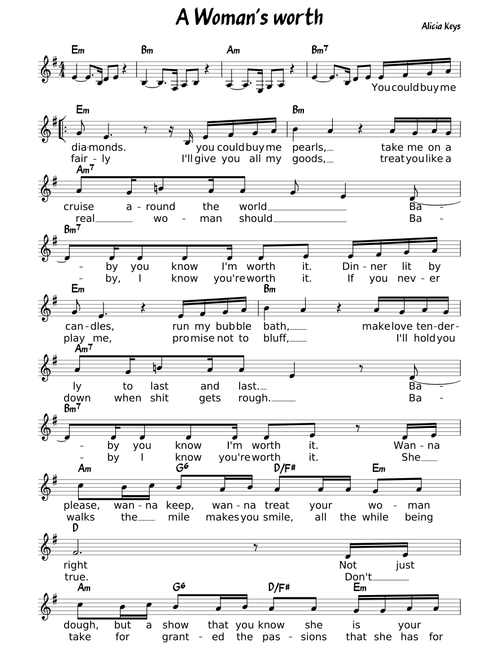 A Womans Worth - Alicia Keys