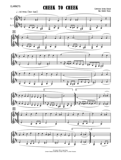 Cheek To Cheek (Arr. Rammy Music) - Fred Astaire (Clarinet Duet)