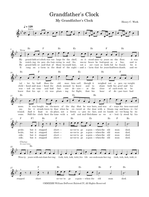 Grandfather's Clock — Henry C. Work