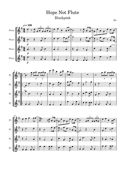 Hope not – BLACKPINK Flute Quartet