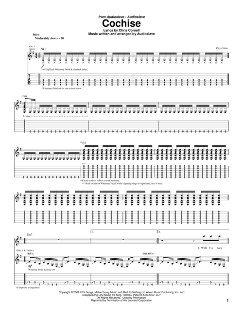 Cochise - Audioslave (Guitar Tab)