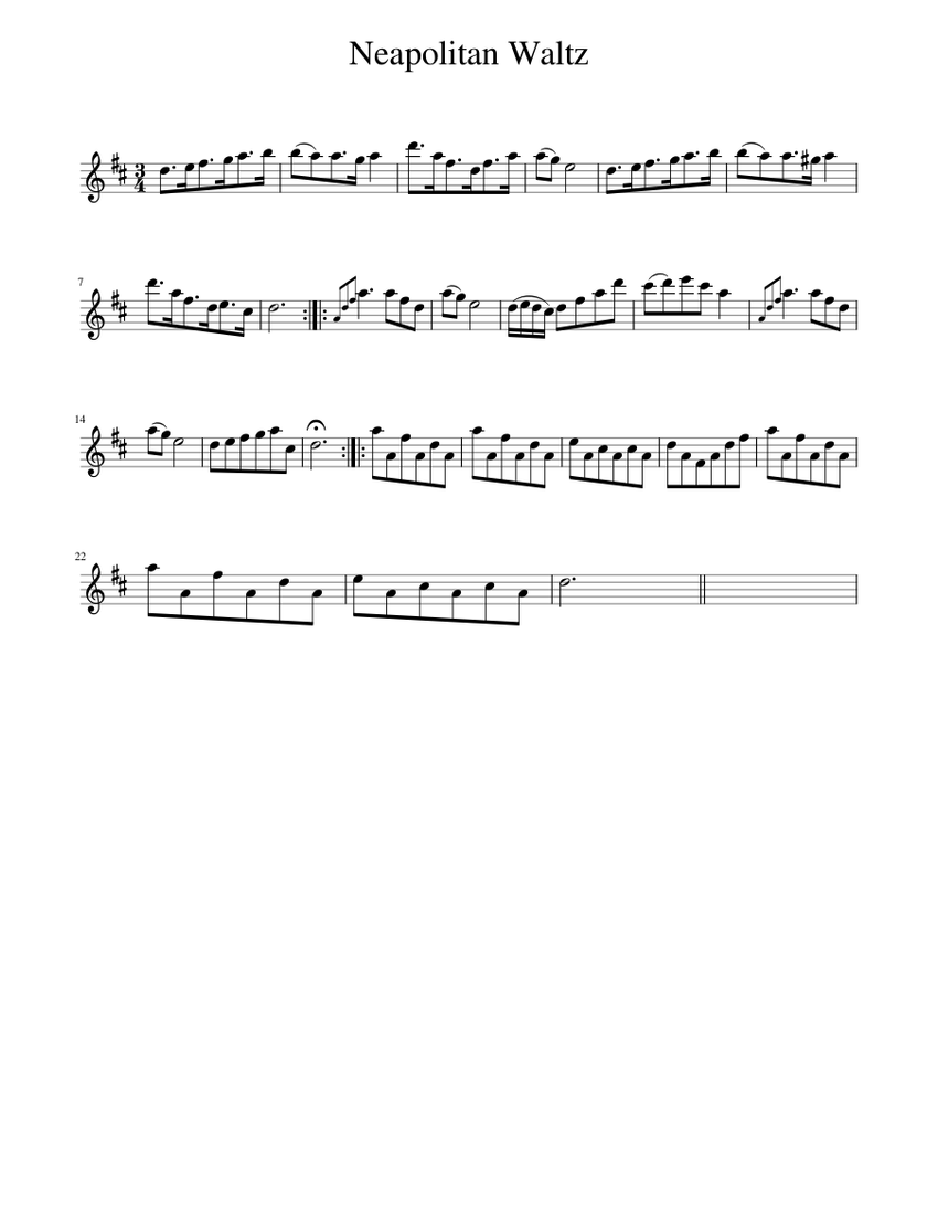 Neapolitan Waltz Sheet Music for Piano (Solo) easy | MuseScore.com
