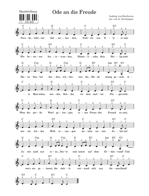 Ode to Joy — easy piano — for complete beginners