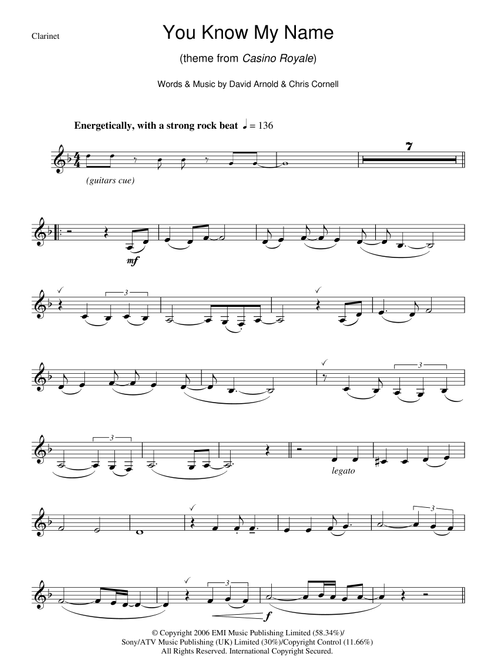 You Know My Name (theme from James Bond: Casino Royale) - Chris Cornell (Clarinet Solo)