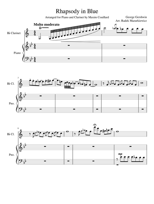 Rhapsody in Blue - Clarinet and Piano