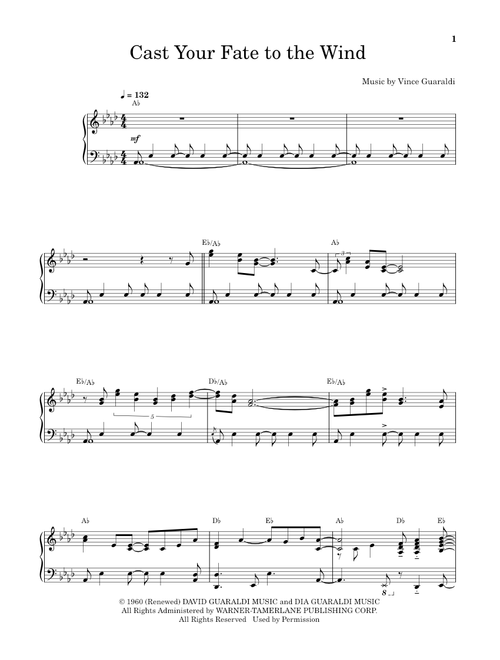 Cast Your Fate To The Wind - Vince Guaraldi (Piano Transcription)