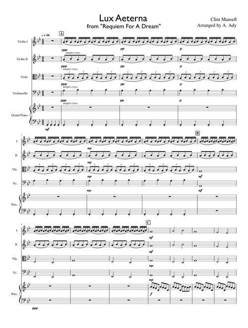 Lux Aeterna (Arr. Antoinette Ady) - Clinton Mansell, Clint Mansell (String Quartet)