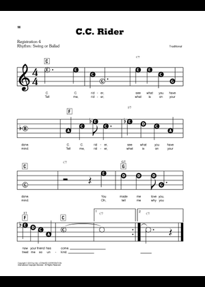 Play Official version of C.C. Rider Sheet Music by Traditional ...