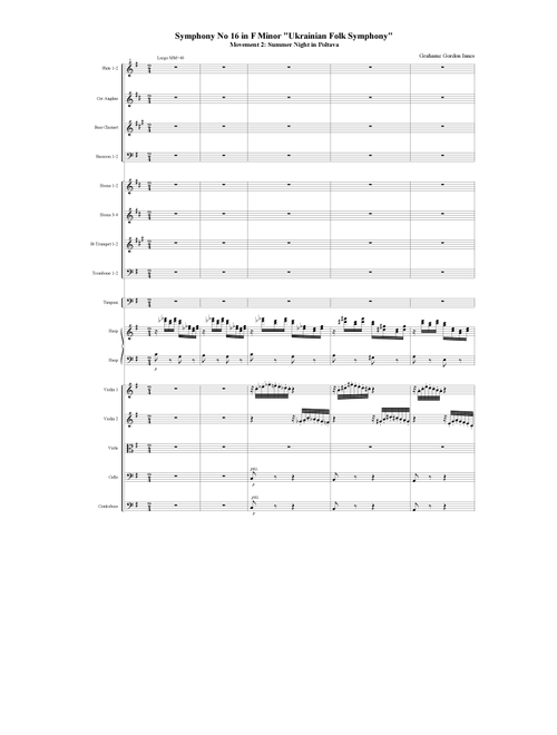 Symphony No 16 in F minor "Ukrainian Folk" Opus 24 - 2nd Movement (2 of 4) - Score Only - Grahame Gordon Innes (Full Orchestra)