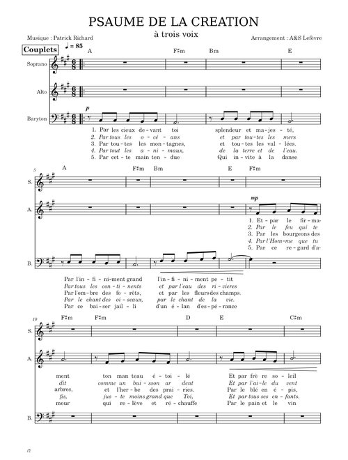 Psaume de la creation – P richard Psaume de la creation – P. Richard - 3 voix