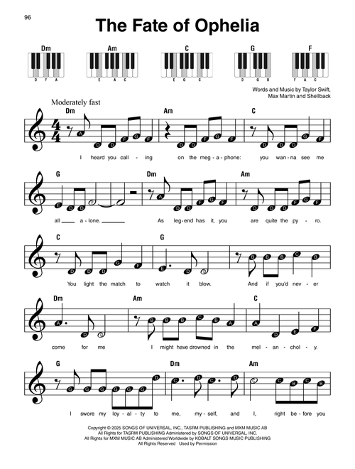 The Fate Of Ophelia - Taylor Swift (Super Easy Piano)