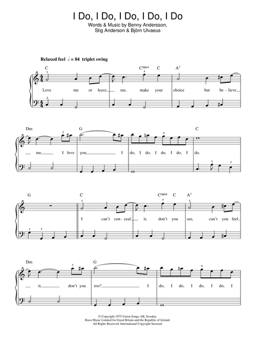 I Do, I Do, I Do, I Do, I Do - ABBA (Beginner Piano (Abridged))