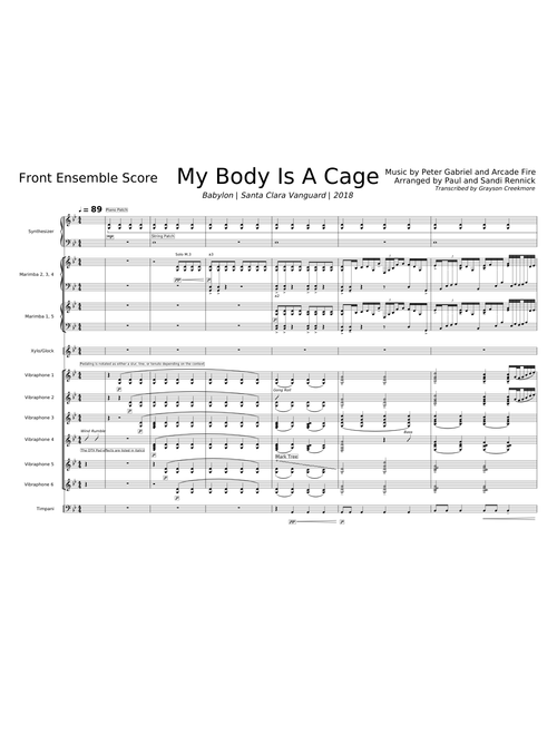 My Body is a Cage | Santa Clara Vanguard | 2018 (Front Ensemble)