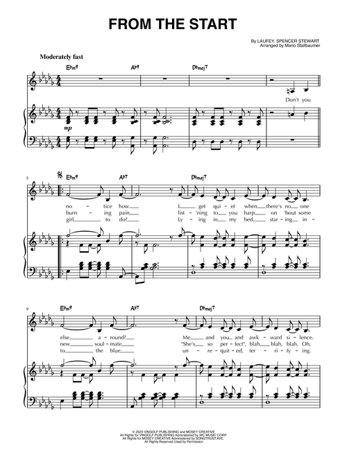 From The Start (Arr. Mario Stallbaumer) - Laufey (Piano-Vocal-Guitar (Piano Accompaniment))