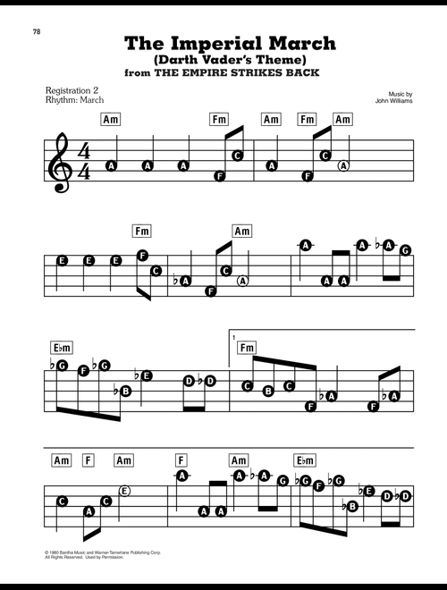 The Imperial March (Darth Vader's Theme) (from Star Wars: The Empire Strikes Back) - John Williams (E-Z Play Today)