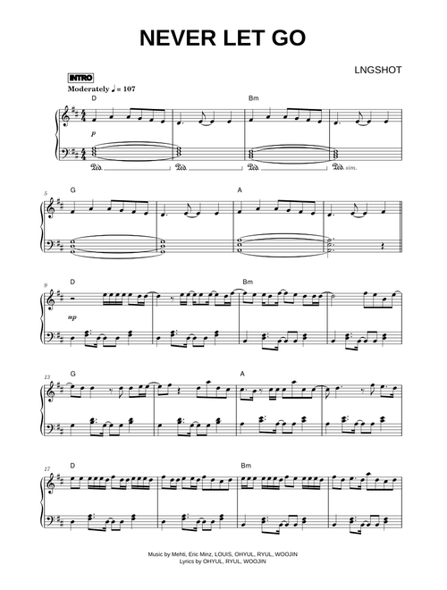 Never Let Go - LNGSHOT (Piano)