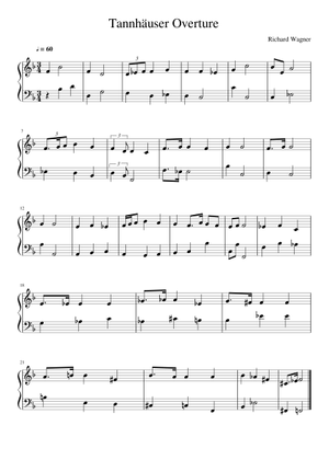 Wagner Tannhäuser Overture (Piano solo) Sheet Music for Piano