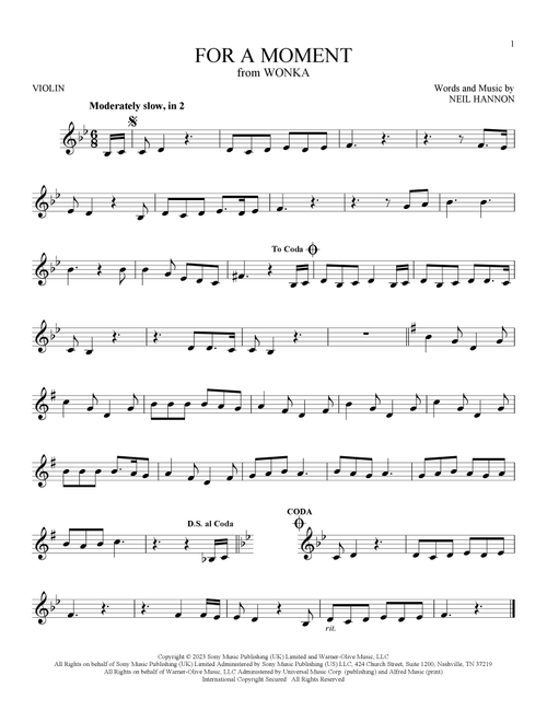For A Moment (from Wonka) - Neil Hannon (Violin Solo)