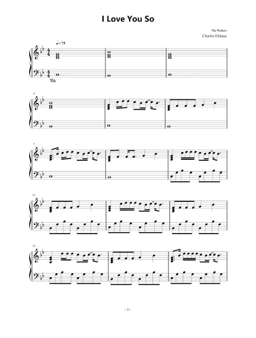 I Love You So (Arr. The Walters) - Various Artists (Piano Solo)