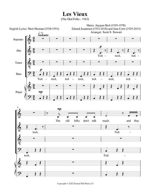 Les Vieux (Arr. Scott S. Stewart) - Jacques Brel, Gerard Jouannest, Jean Corti (Choral, SATB)