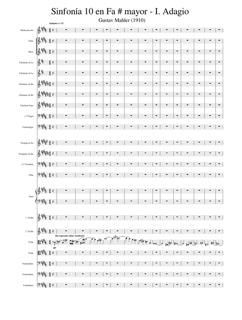 Mahler - Symphony No. 10 - I. Adagio (Complete Score)