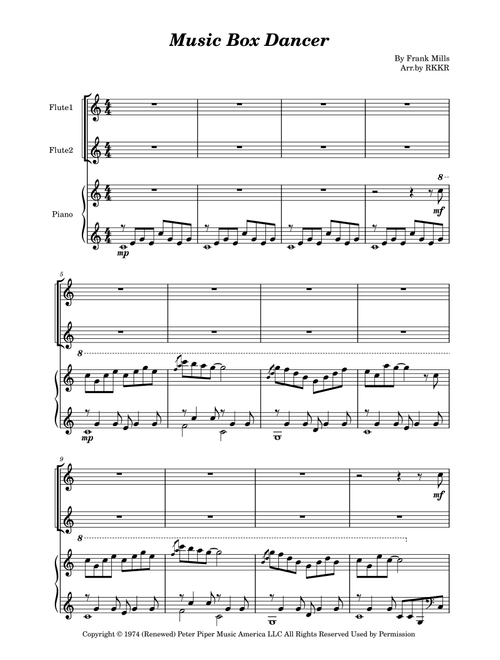 Music Box Dancer (Arr. RKKR) - Frank Mills (Flute Duet)