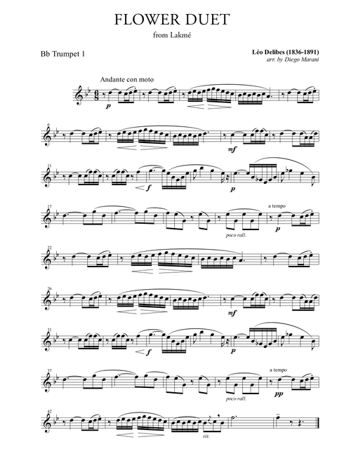 Flower Duet for Brass Quintet (Arr. Diego Marani) - Leo Delibes (Brass Ensemble)
