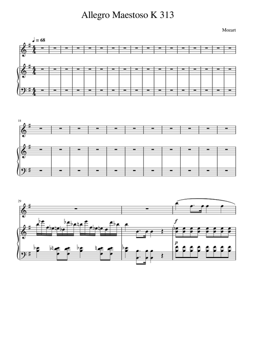 Flute Concerto in G major, K.313/285c – Wolfgang Amadeus Mozart Creating experiment 1