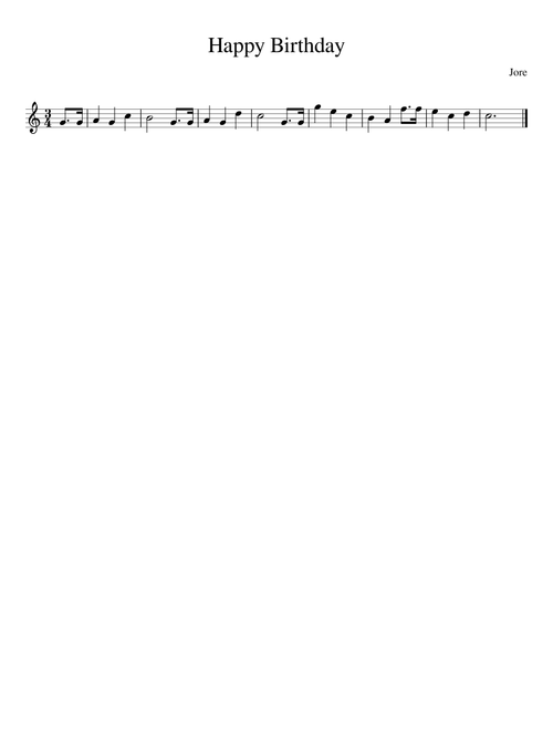 Happy Birthday for Violin