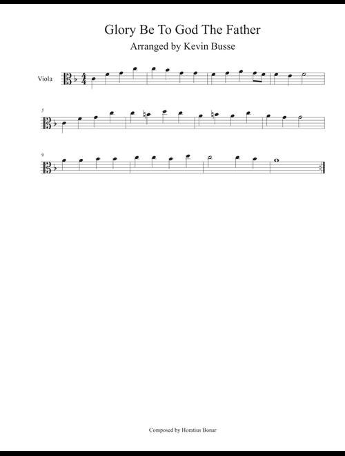 Glory Be To God The Father - Viola (Arr. Kevin Busse) (Viola Solo)
