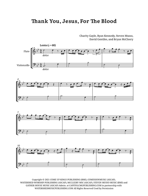 Thank You Jesus For The Blood (Arr. D. M. Scores) - Charity Gayle (Instrumental Duet)