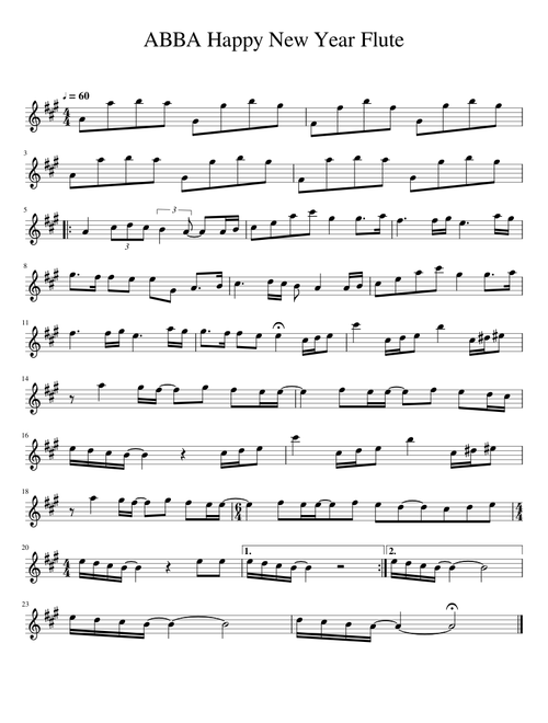 ABBA - Happy New Year [Flute]