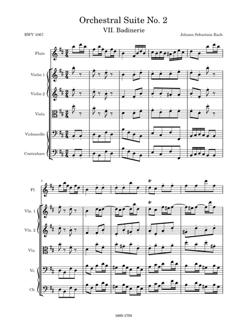 Orchestral Suite No. 2 in B Minor, BWV 1067, VII. Badinerie – Johann Sebastian Bach