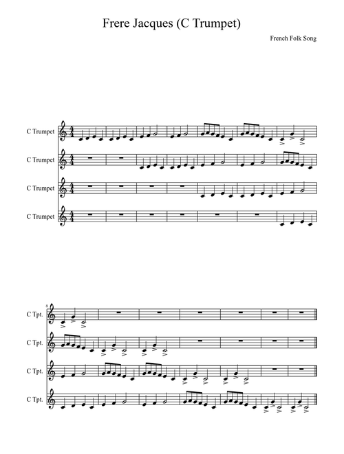 Frere Jacques (C Trumpet)