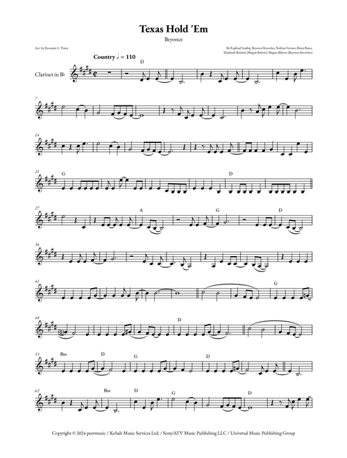 Texas Hold 'em (Arr. Jhonatan Lucio Viana) - Beyoncé (Clarinet Solo)