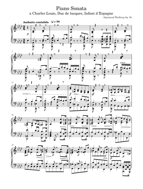 Grande sonate Op. 56 – Sigismond Thalberg (Andante Cantabile)