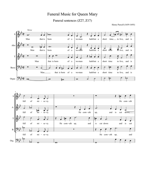 Purcell - Funeral Music for Queen Mary : Z27, Z17c