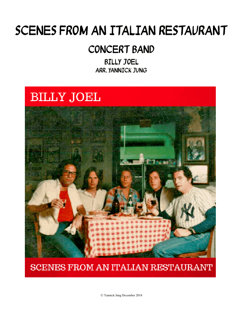 SCENES FROM AN ITALIAN RESTAURANT Billy Joel Concert Band Sheet