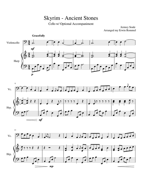 Skyrim - Ancient Stones - For Cello