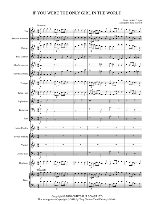 If You Were The Only Girl In The World (Arr. Tony Tournoff) - Grey Ayer, Nat D. Ayer (Large Ensemble)