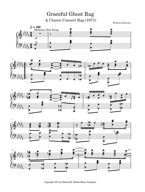 Graceful Ghost Rag by William Bolcom (1971)