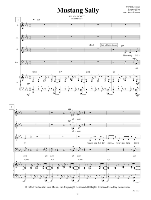 Mustang Sally (Arr. Jetse Bremer) - Buddy Guy (Choral, 4-Part)