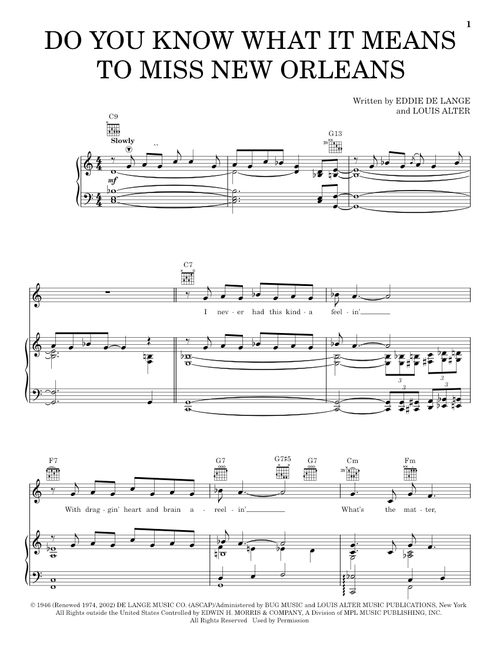 Do You Know What It Means To Miss New Orleans - Louis Armstrong, Billie Holiday, Harry Connick Jr (Piano-Vocal-Guitar)