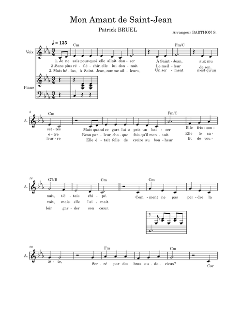 Mon amant de saint jean – Patrick Bruel Mon amant de Saint Jean