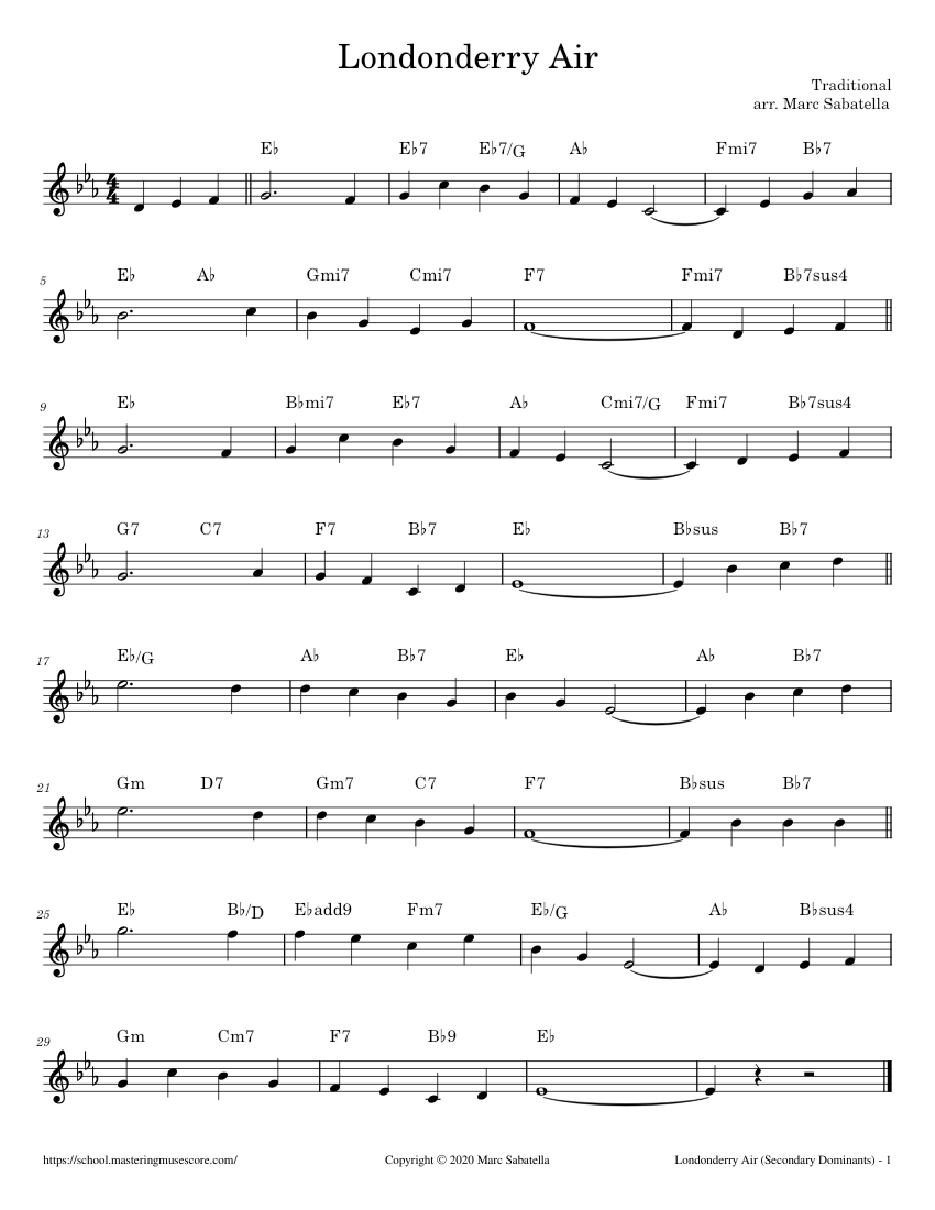 Oh, Danny Boy - Londonderry Air For String Quartet (with Optional Voice