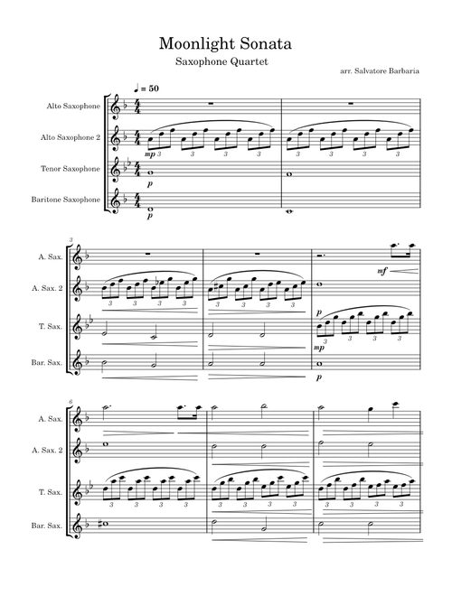 Moonlight Sonata – Sax Quartet